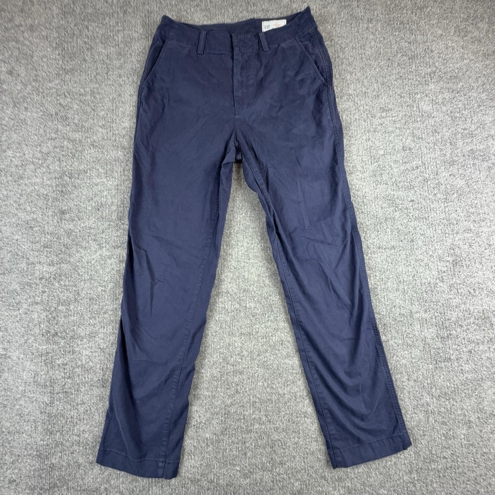 Gap Downtown Khaki Pants Womens 10 Tall Blue Twill Stretch Chino Casual Work